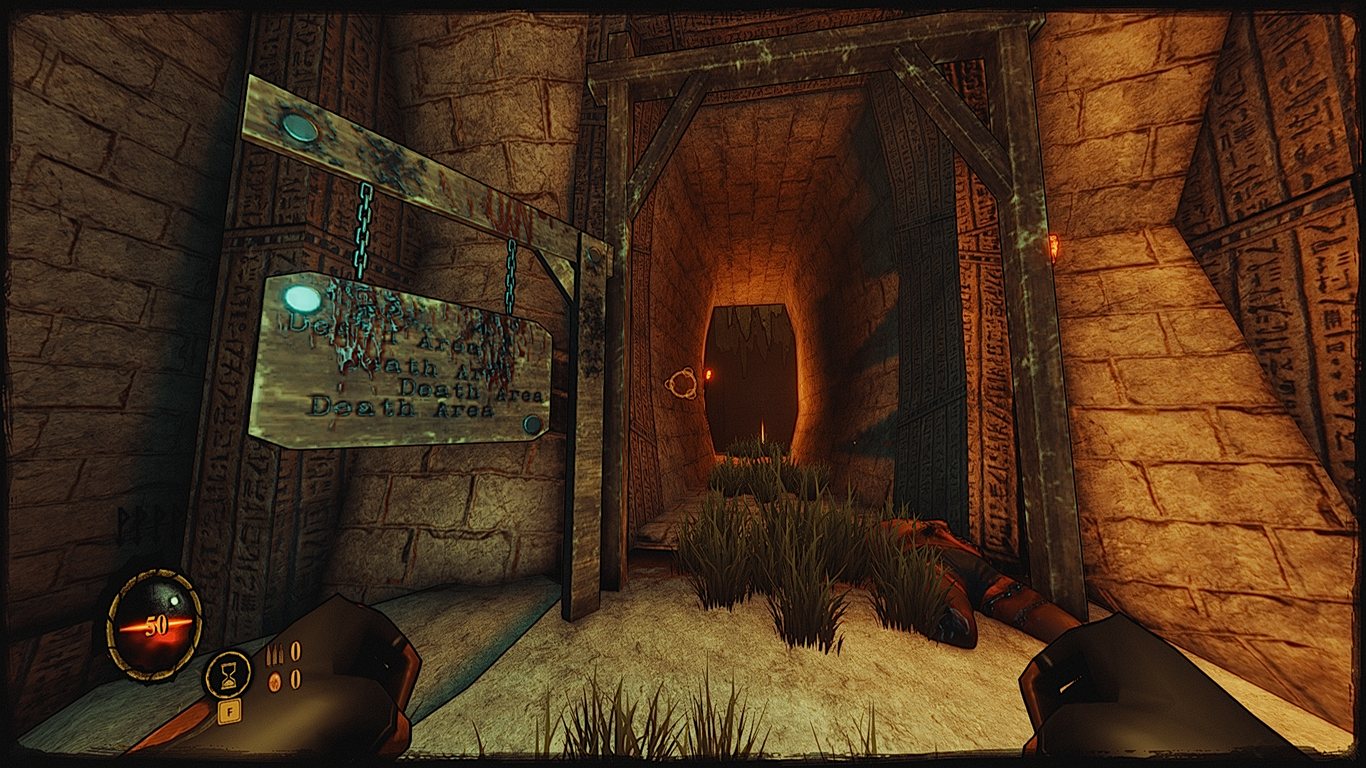 Vanilla torch-lit tomb corridors — the lighting module's playground.